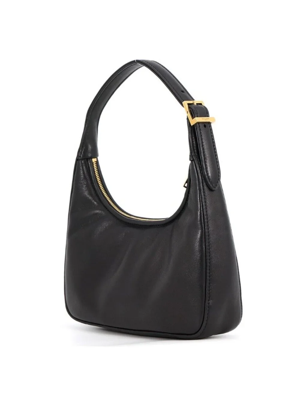 Saint Laurent Paris Handbag Calypso Mini Hobo Lambskin 2-Way Shoulder Black